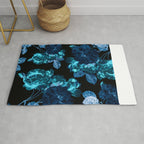 Flora temptation - moonlit blue Rug Gallery Image 1