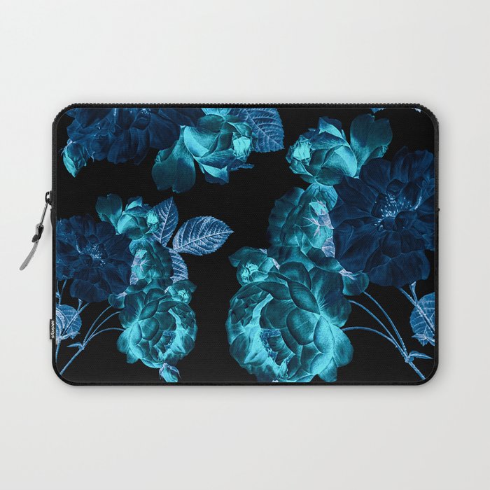 Flora temptation - moonlit blue Laptop Sleeve Gallery Image 1