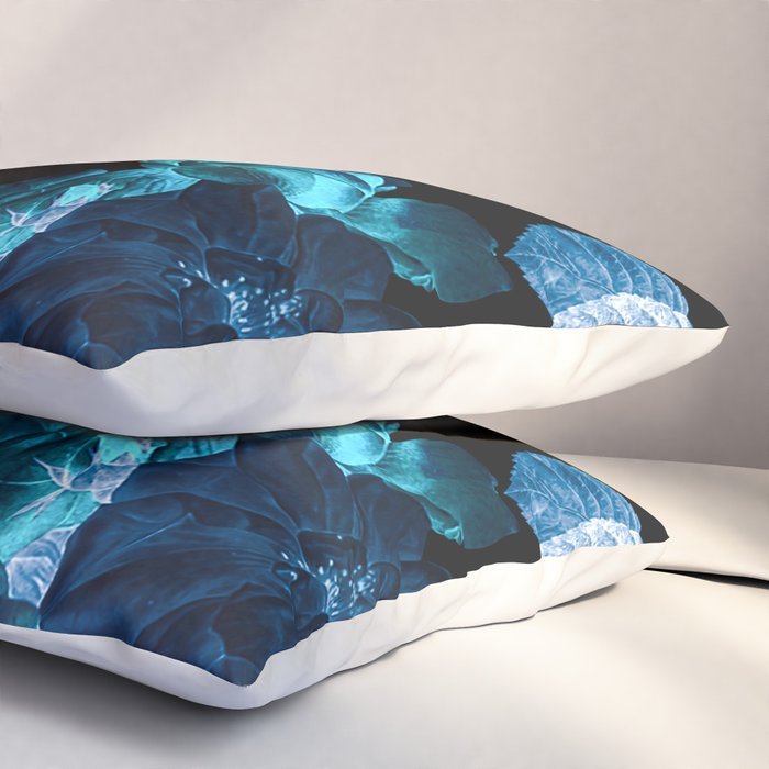 Flora temptation - moonlit blue Pillow Sham Gallery Image 3