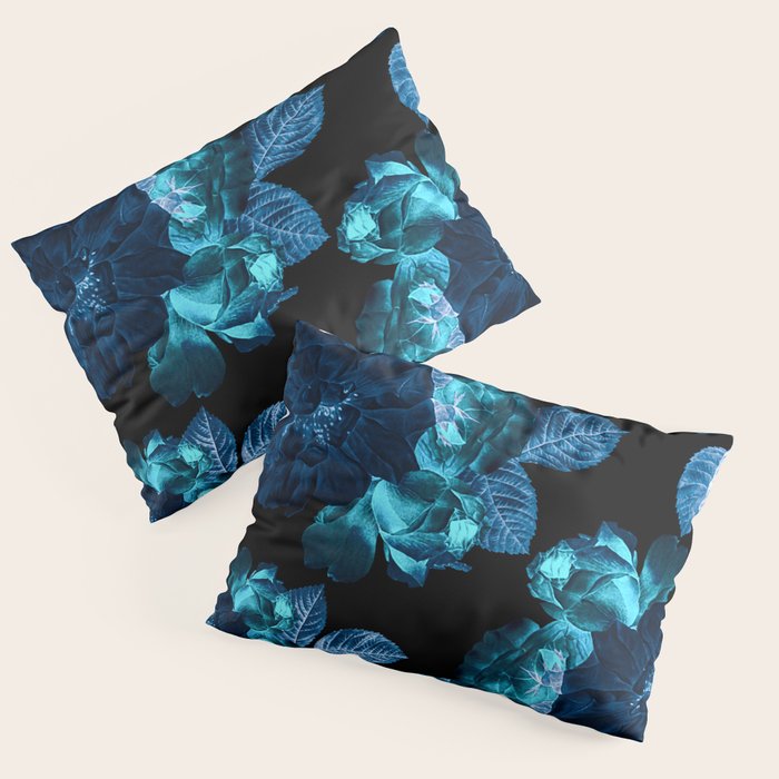 Flora temptation - moonlit blue Pillow Sham Gallery Image 1
