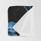 Flora temptation - moonlit blue Throw Blanket Gallery Image 3