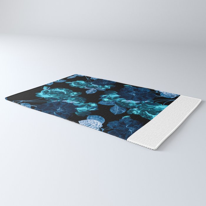 Flora temptation - moonlit blue Rug Gallery Image 3