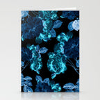 Flora temptation - moonlit blue Stationery Card Gallery Image 2