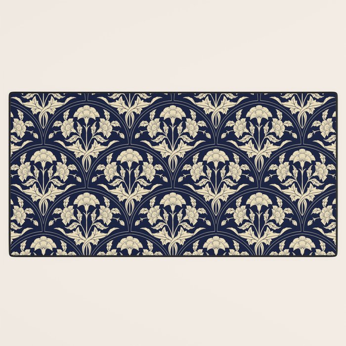 Victorian Botanicals Cornflower In Navy Blue Desk Mat Gallery Image 3