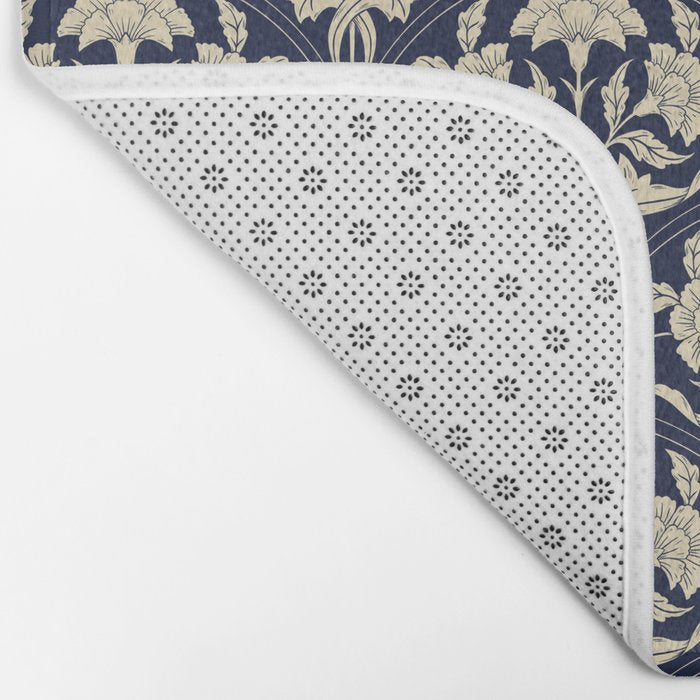 Victorian Botanicals Cornflower In Navy Blue Bath Mat Gallery Image 2