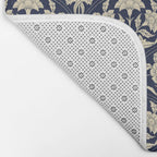 Victorian Botanicals Cornflower In Navy Blue Bath Mat Gallery Image 2