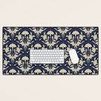 Victorian Botanicals Cornflower In Navy Blue Desk Mat Gallery Image 1