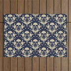 Victorian Botanicals Cornflower In Navy Blue Outdoor Rug Gallery Image 1