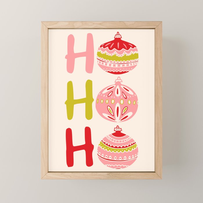 HoHoHo Cheerful little Christmas Illustration Mini Art Print Gallery Image 1