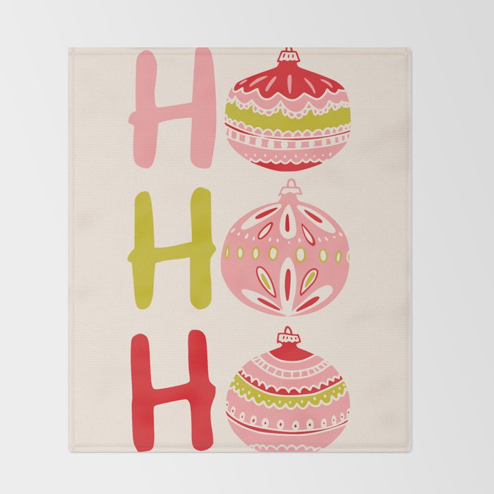 HoHoHo Cheerful little Christmas Illustration Throw Blanket Gallery Image 2