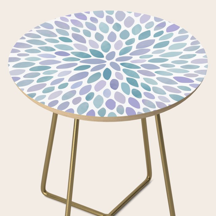 Festive, Flower Bloom, Purple and Teal, Floral Prints Side Table Gallery Image 2
