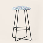 Festive, Flower Bloom, Purple and Teal, Floral Prints Stool Gallery Image 1