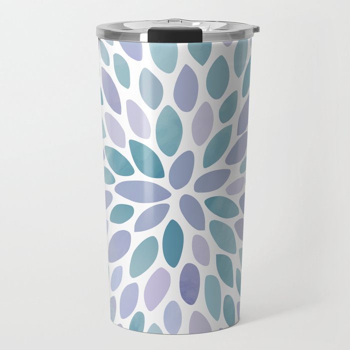 Festive, Flower Bloom, Purple and Teal, Floral Prints Travel Mug Gallery Image 1