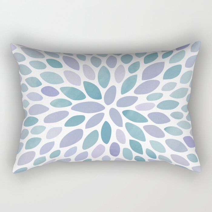 Festive, Flower Bloom, Purple and Teal, Floral Prints Rectangular Pillow Gallery Image 2