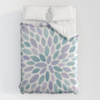 Festive, Flower Bloom, Purple and Teal, Floral Prints Duvet Cover Gallery Image 6
