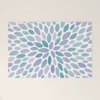 Festive, Flower Bloom, Purple and Teal, Floral Prints Welcome Mat Gallery Image 1