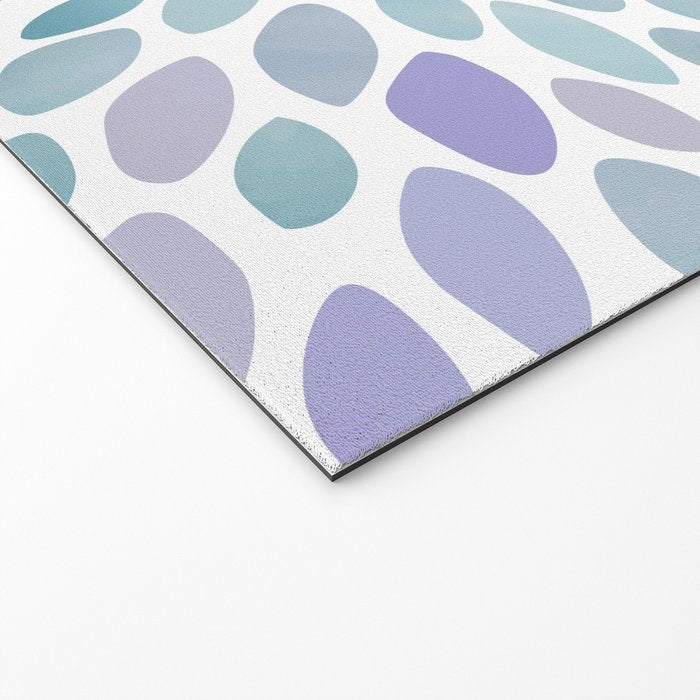 Festive, Flower Bloom, Purple and Teal, Floral Prints Welcome Mat Gallery Image 2