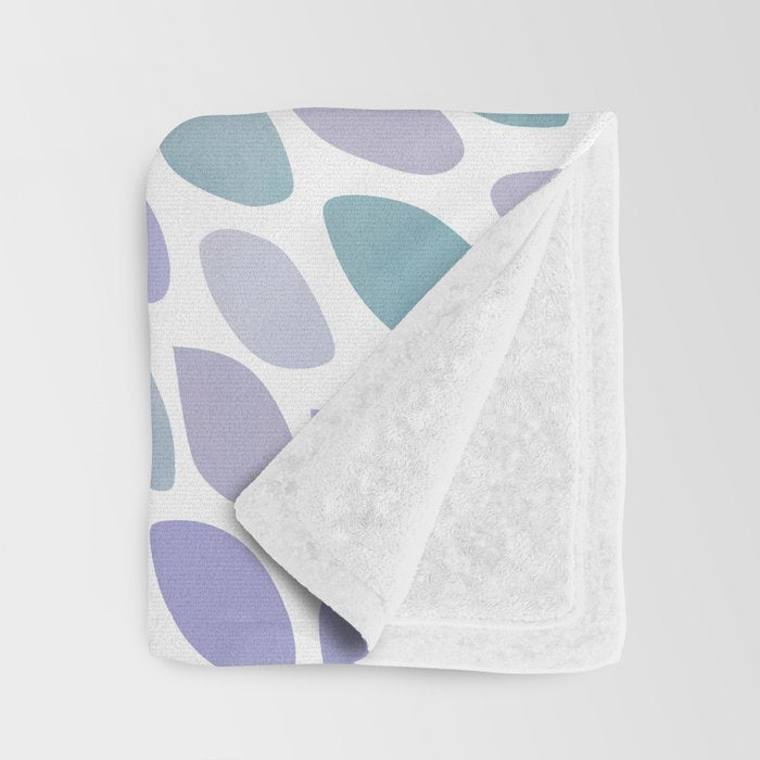 Festive, Flower Bloom, Purple and Teal, Floral Prints Throw Blanket Gallery Image 3