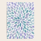 Festive, Flower Bloom, Purple and Teal, Floral Prints Poster Gallery Image 4
