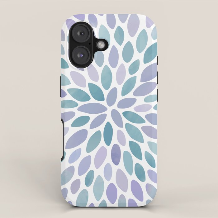 Festive, Flower Bloom, Purple and Teal, Floral Prints iPhone Case Gallery Image 1