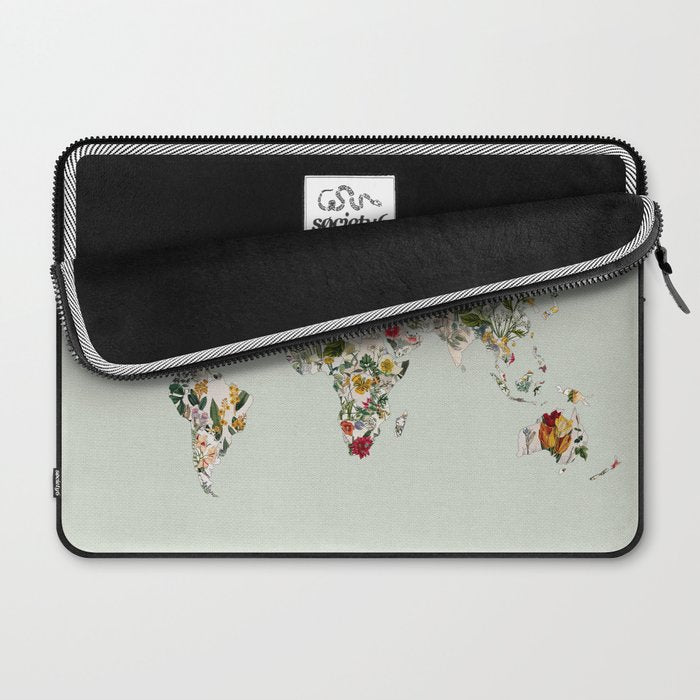Vintage Botanical World Green Laptop Sleeve Gallery Image 2