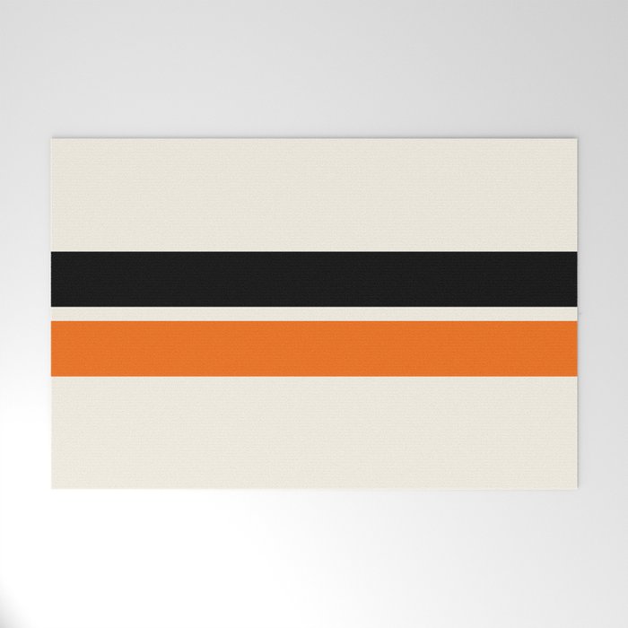 2 Stripes Black Orange Welcome Mat Gallery Image 1