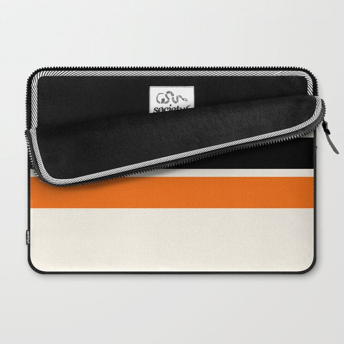 2 Stripes Black Orange Laptop Sleeve Gallery Image 2
