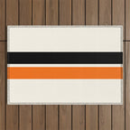 2 Stripes Black Orange Outdoor Rug Gallery Image 1