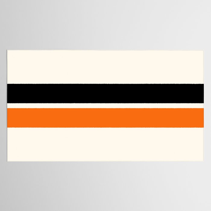 2 Stripes Black Orange Tablecloth Gallery Image 2