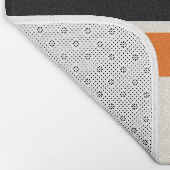 2 Stripes Black Orange Bath Mat Gallery Image 2
