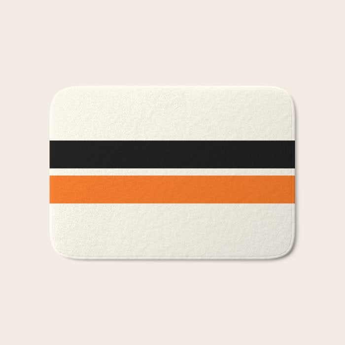 2 Stripes Black Orange Bath Mat Gallery Image 1