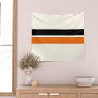 2 Stripes Black Orange Wall Tapestry Gallery Image 2