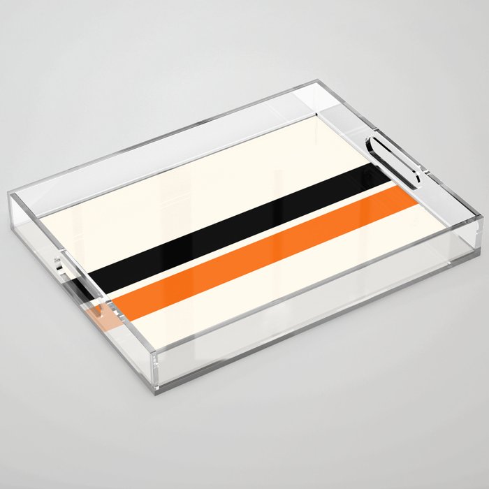 2 Stripes Black Orange Acrylic Tray Gallery Image 1