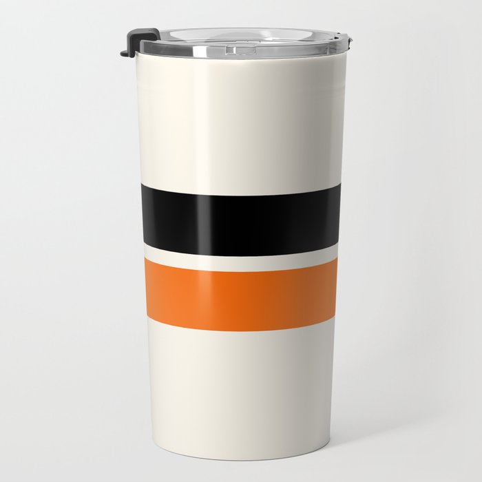 2 Stripes Black Orange Travel Mug Gallery Image 3