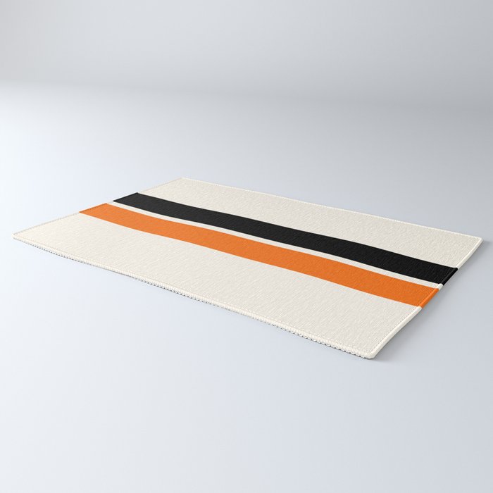 2 Stripes Black Orange Rug Gallery Image 3
