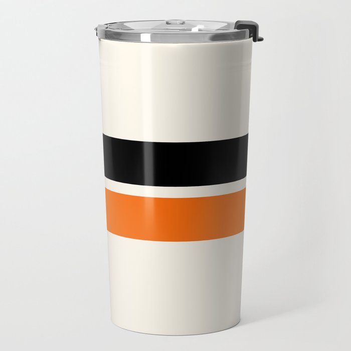 2 Stripes Black Orange Travel Mug Gallery Image 2