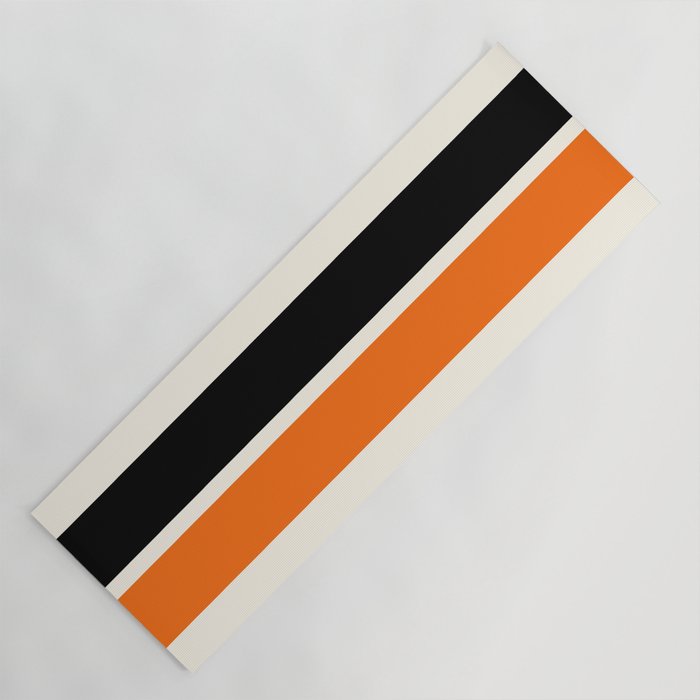 2 Stripes Black Orange Yoga Mat Gallery Image 1