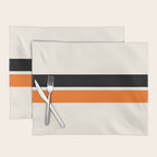 2 Stripes Black Orange Placemat Gallery Image 1