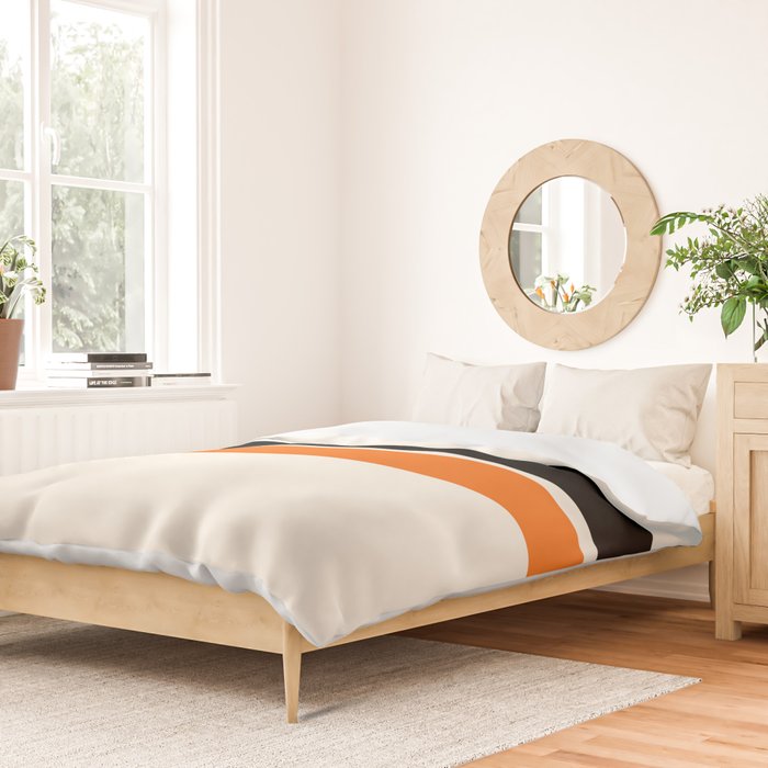 2 Stripes Black Orange Duvet Cover Gallery Image 2