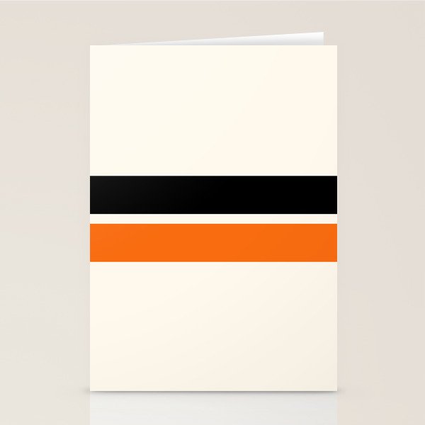 2 Stripes Black Orange Stationery Card Gallery Image 2