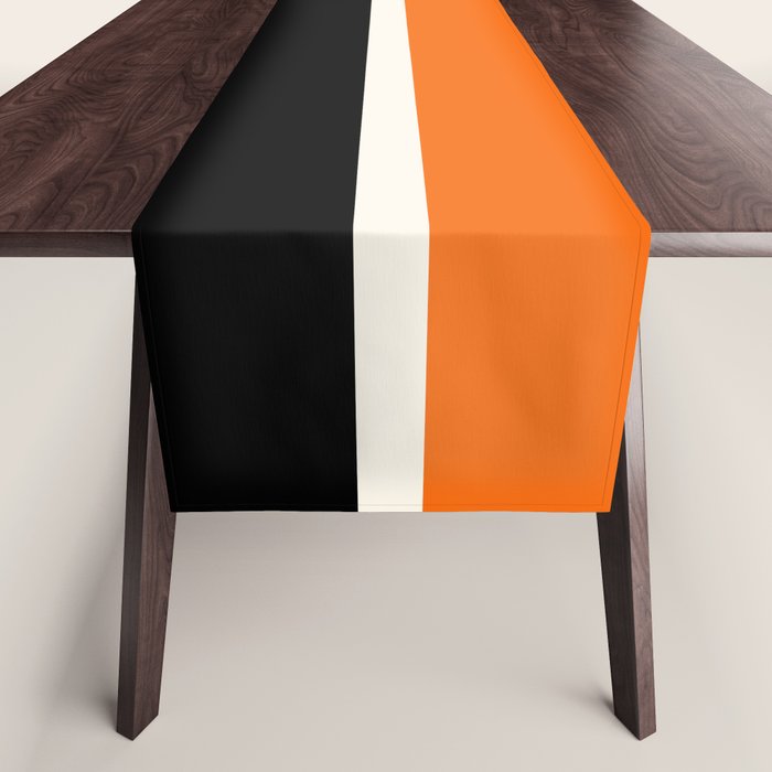 2 Stripes Black Orange Table Runner Gallery Image 1