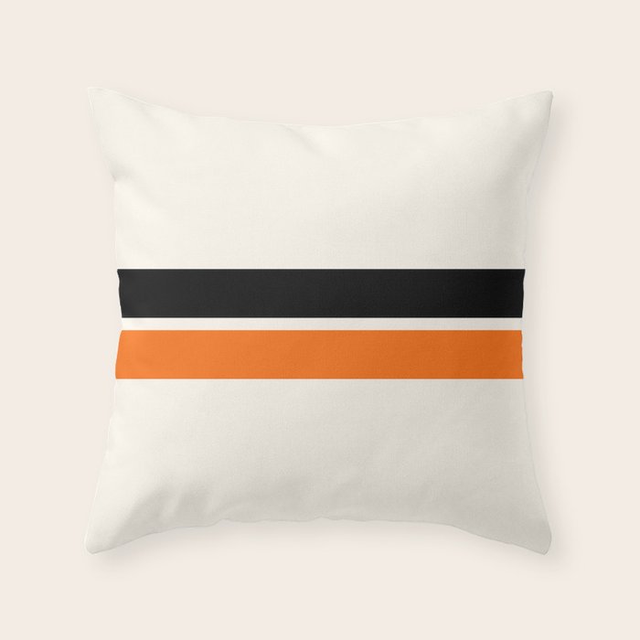 2 Stripes Black Orange Throw Pillow Gallery Image 6