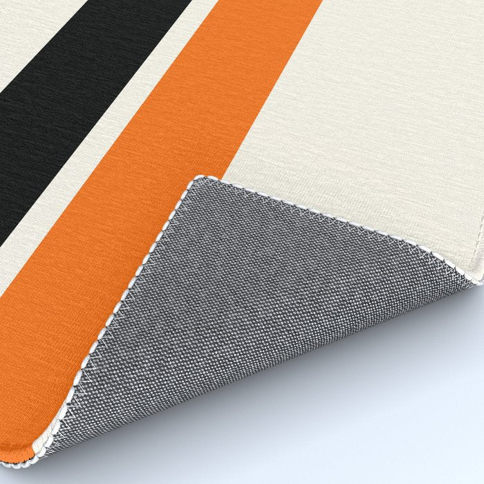 2 Stripes Black Orange Rug Gallery Image 4