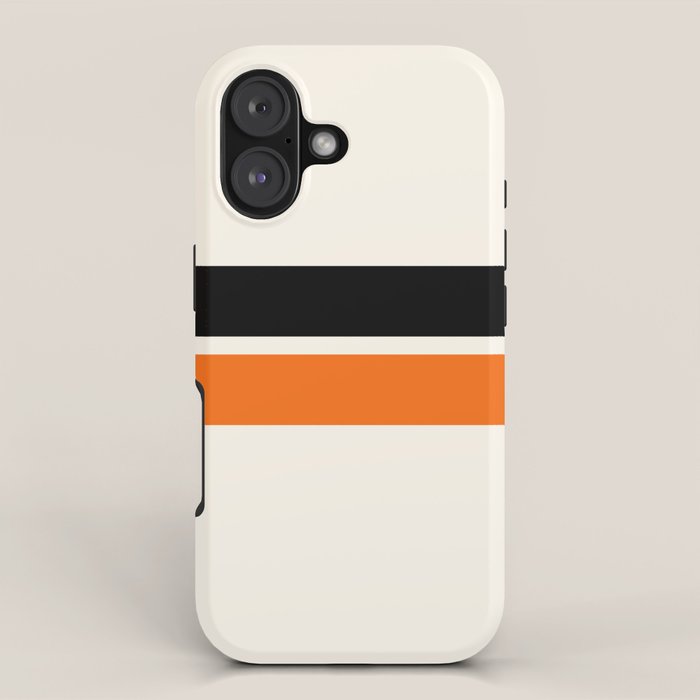 2 Stripes Black Orange iPhone Case Gallery Image 1