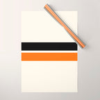 2 Stripes Black Orange Wrapping Paper Gallery Image 1