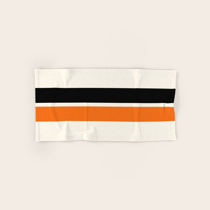 2 Stripes Black Orange Bath Towel Gallery Image 1