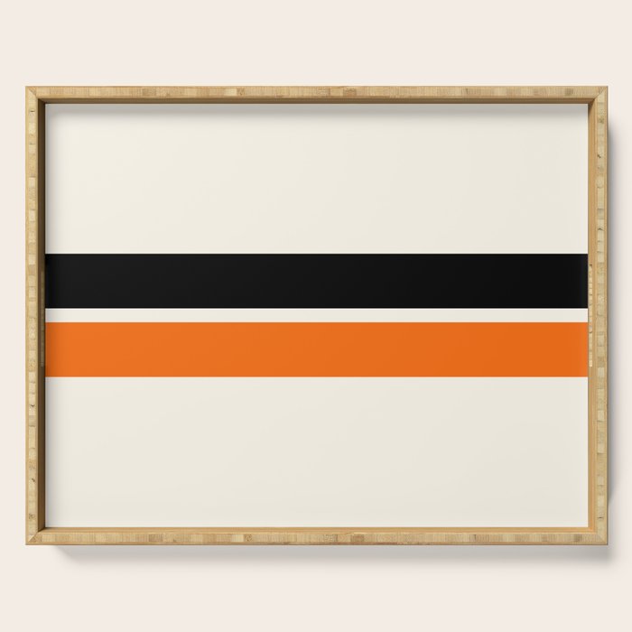 2 Stripes Black Orange Serving Tray Gallery Image 1