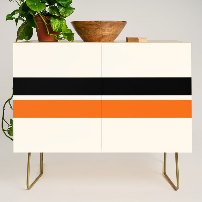 2 Stripes Black Orange Credenza Gallery Image 1