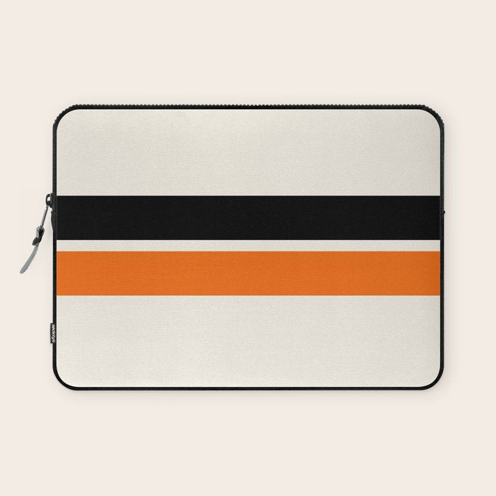 2 Stripes Black Orange Laptop Sleeve Gallery Image 1