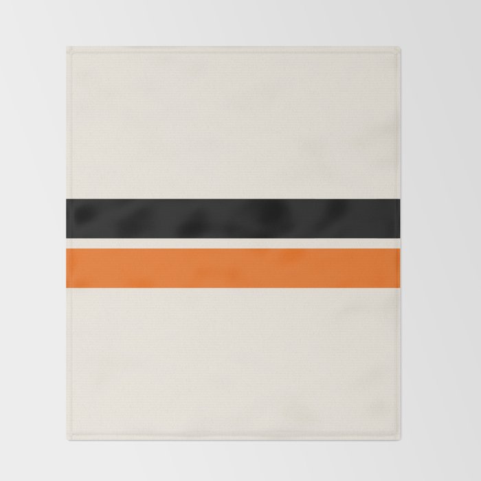 2 Stripes Black Orange Throw Blanket Gallery Image 2